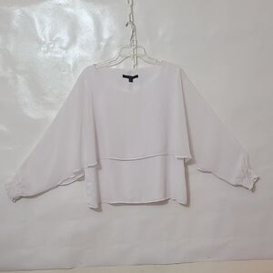 MARC NEW YORK Women's White Long Sleeve Layered Blouse - Size XL
